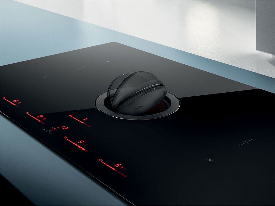 Elica NIKOLATESLA SWITCH BL/A/83 Piano cottura induzione con cappa aspirante integrata cm. 80 - vetroceramica nero