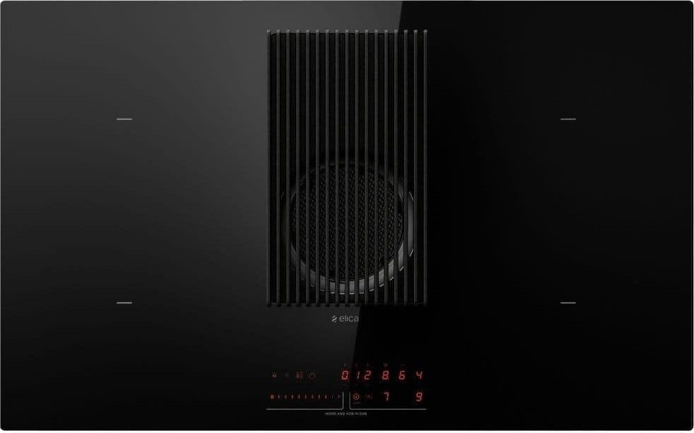 Elica NIKOLATESLA PRIME S BL/A P/83 Piano cottura induzione con cappa aspirante integrata cm. 80 - vetroceramica nero