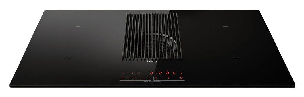 Elica NIKOLATESLA PRIME S BL/A P/83 Piano cottura induzione con cappa aspirante integrata cm. 80 - vetroceramica nero