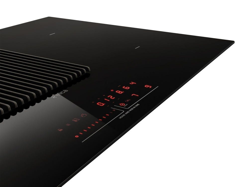 Elica NIKOLATESLA PRIME S BL/A P/83 Piano cottura induzione con cappa aspirante integrata cm. 80 - vetroceramica nero