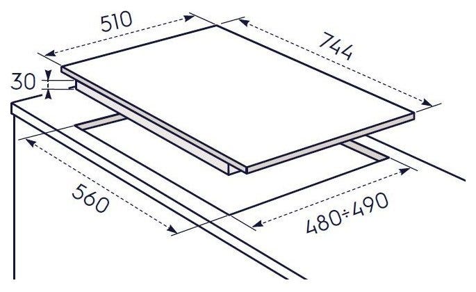 Electrolux PB750UV SOFT Piano cottura cm. 75 - bianco