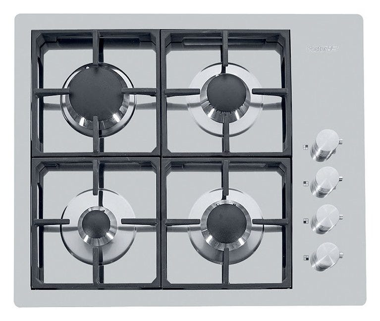 Foster 7256 032 S4000 Piano cottura gas cm 62 - filotop - acciaio spazzolato