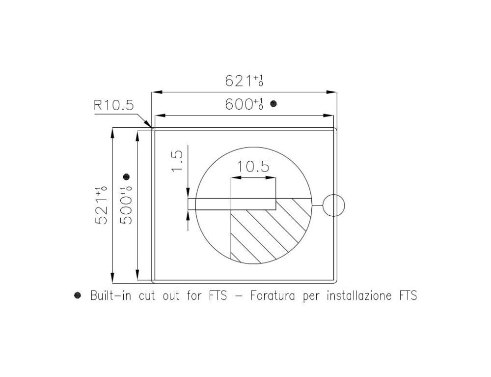 Foster 7256 032 S4000 Piano cottura gas cm 62 - filotop - acciaio spazzolato