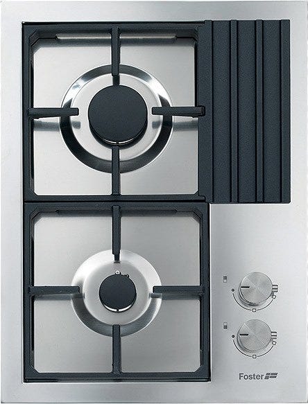 Foster 7276 032 S4000 Domino Piano cottura gas cm 38 - incasso bordo Q4 - acciaio spazzolato