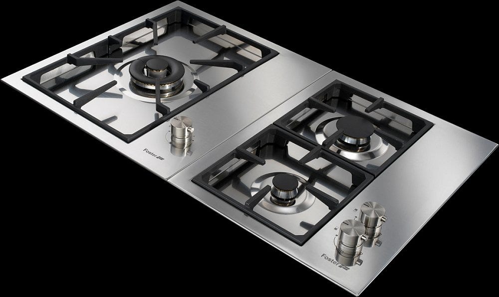 Foster 7276 032 S4000 Domino Piano cottura gas cm 38 - incasso bordo Q4 - acciaio spazzolato