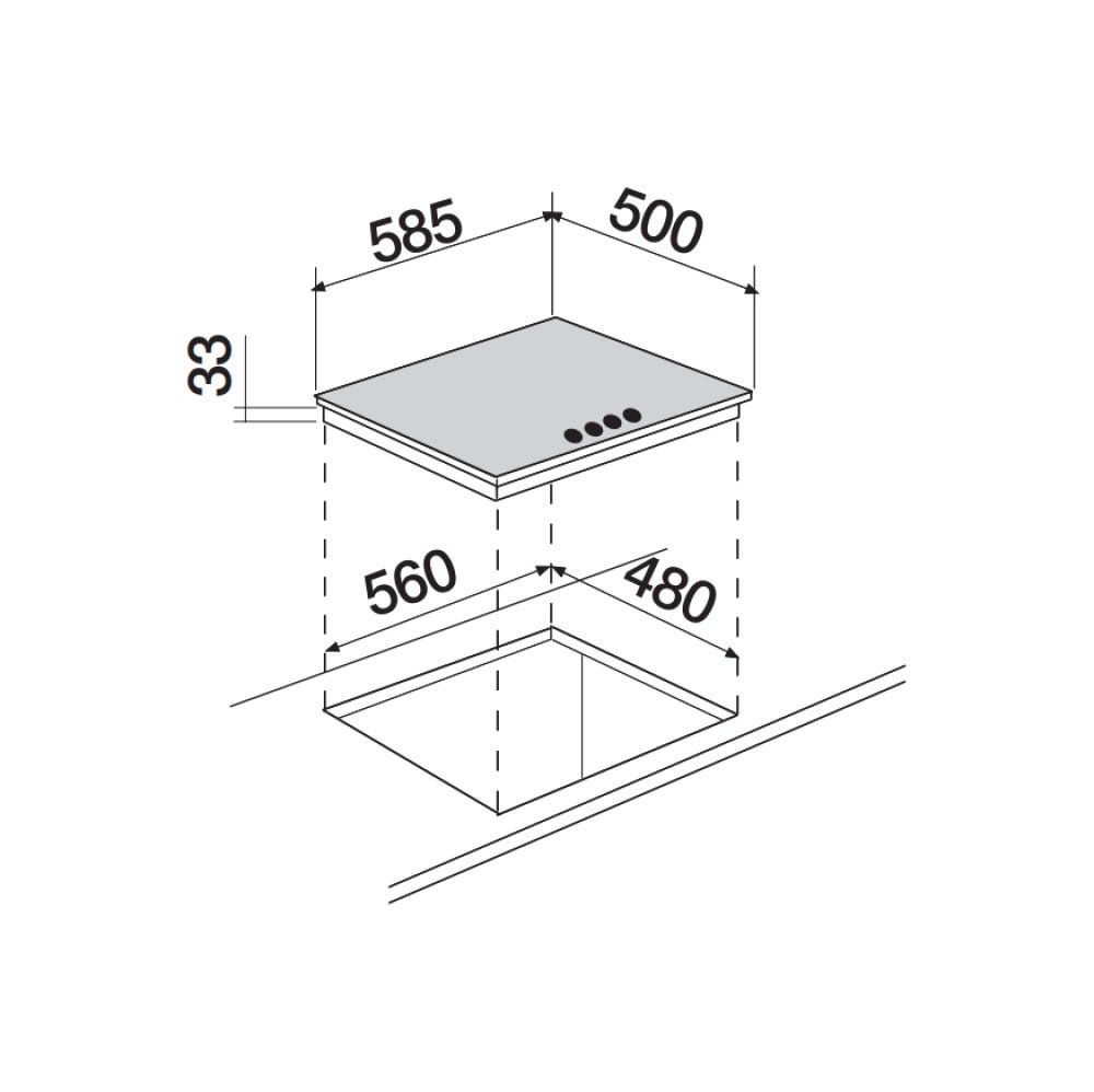 Schock Silver PC60 AV Piano cottura a gas cm 60 - avena
