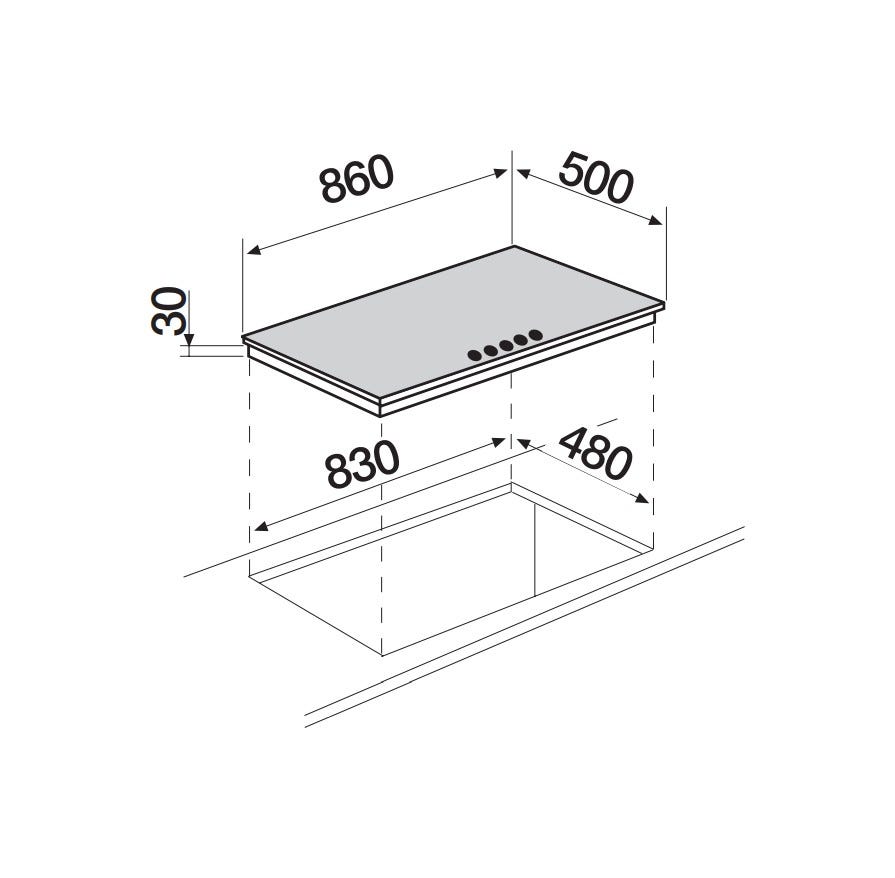 Schock Silver PC90 AV Piano cottura a gas cm 90 - inox