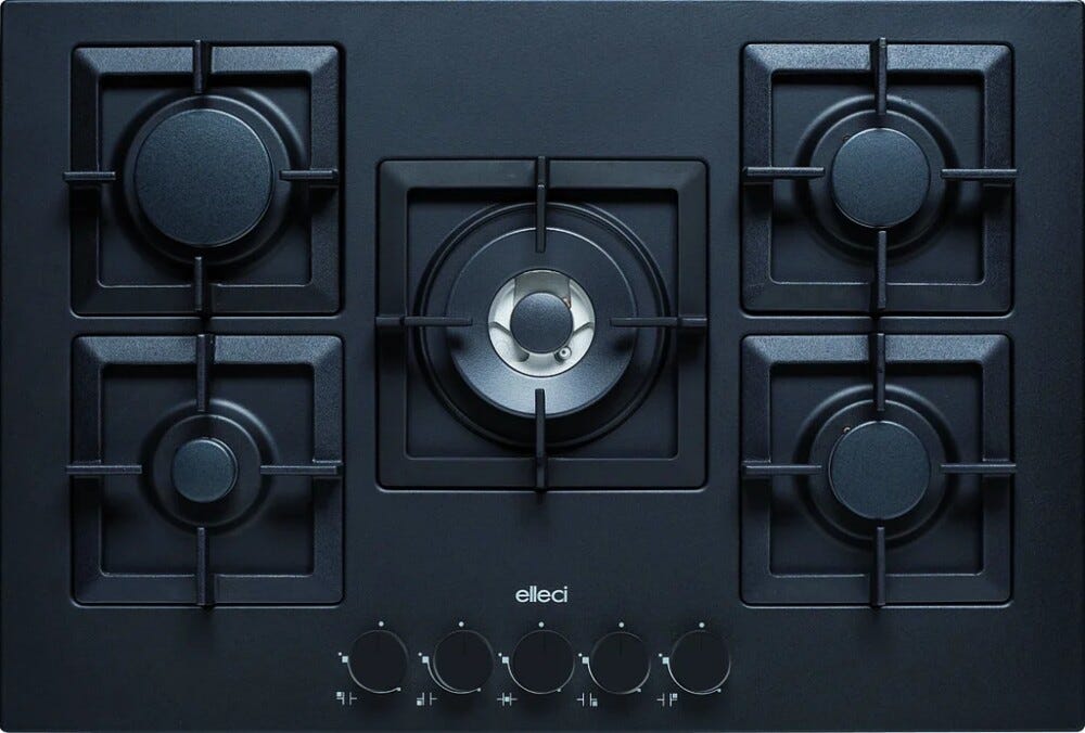 Elleci Plano 75 Plano Piano cottura a gas cm. 75 - granitek - nero