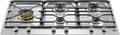Bertazzoni PM365S0X Professional Piano cottura a gas 90 cm, 5 fuochi, doppio wok laterale 5 kW, griglie in ghisa, inox