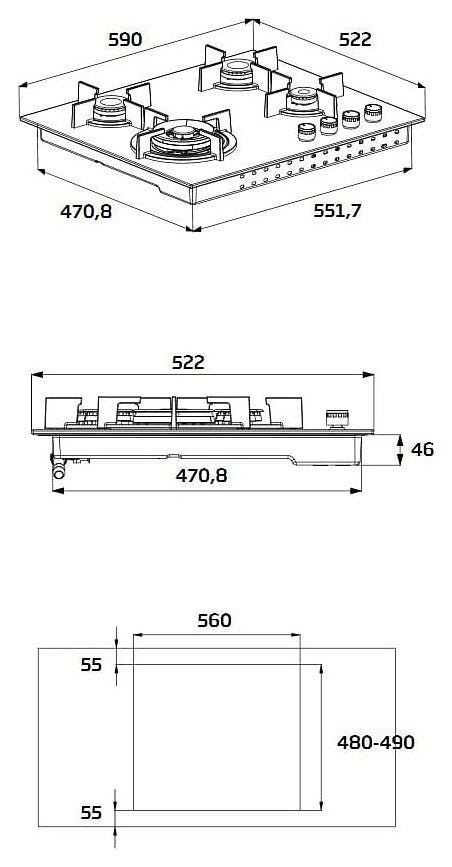Beko HILG 64222 SW Shades Piano cottura a gas cm 60 - vetro bianco