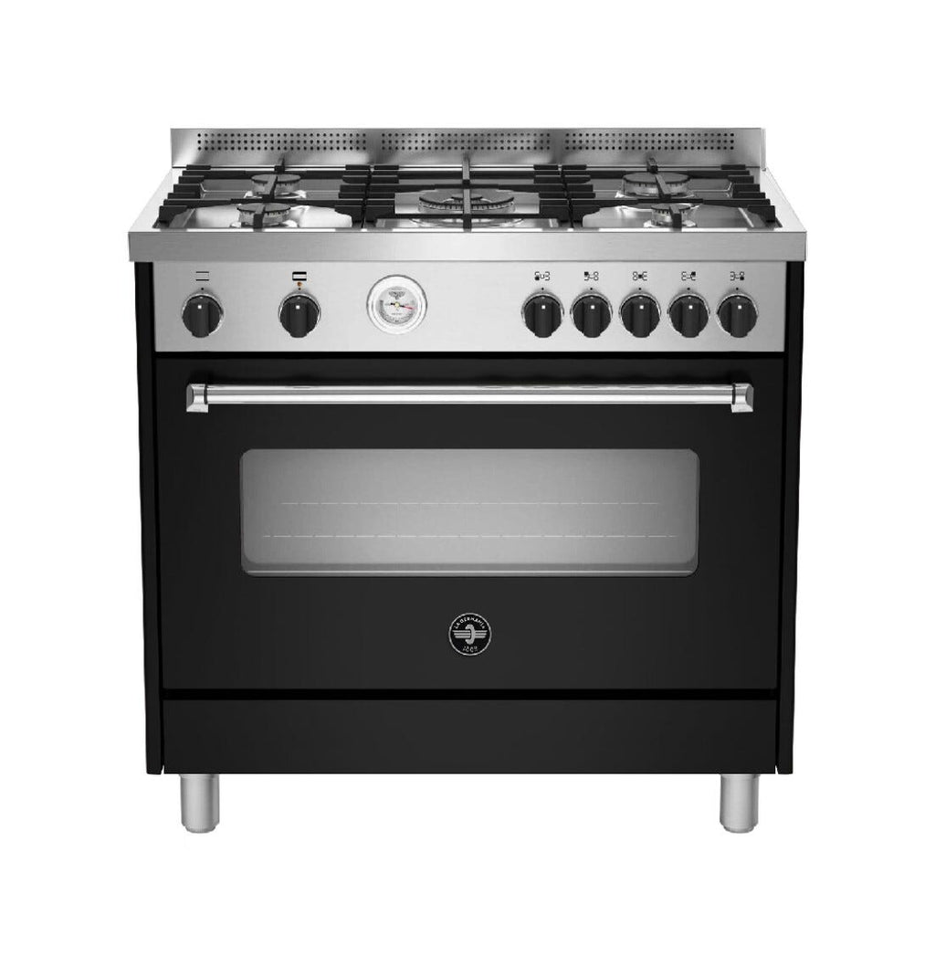 La Germania AMN965GNET Americana Cucina da accosto cm. 90 x 60 - nero 1 forno a gas + 5 fuochi a gas