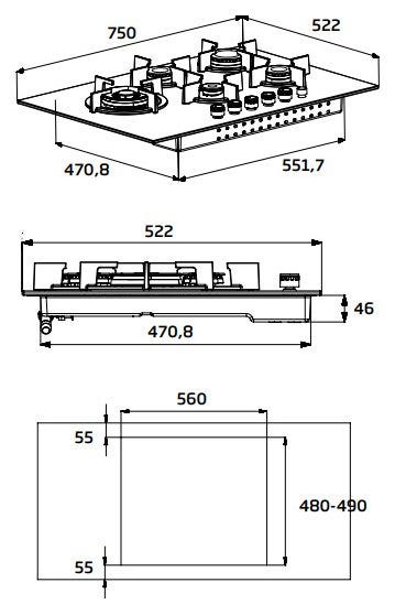 Beko HIAW 75224 SAVR Classic Piano cottura a gas 75 cm - avena