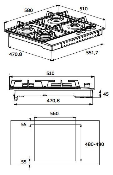 Beko HIAG 64224 SAVR Classic Piano cottura a gas 60 cm - avena