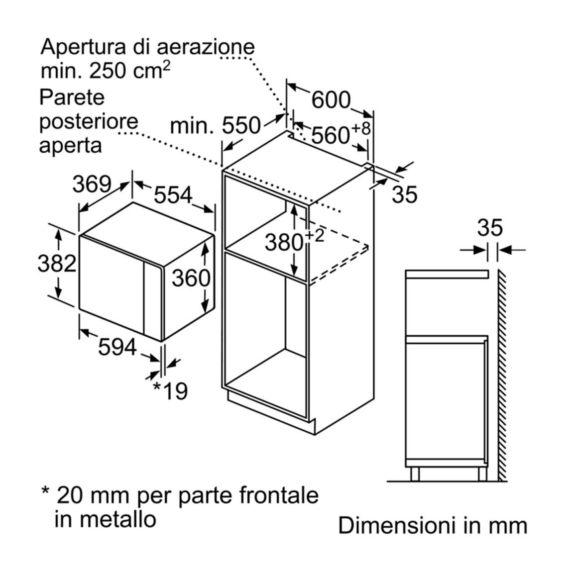 Bosch BEL554MS0 Serie 6 Forno microonde con grill cm. 60 h. 38 - nero/inox