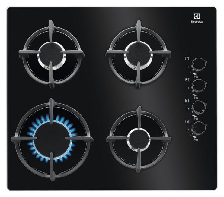 Electrolux EGG6407K Piano cottura a gas cm. 60 - vetro nero