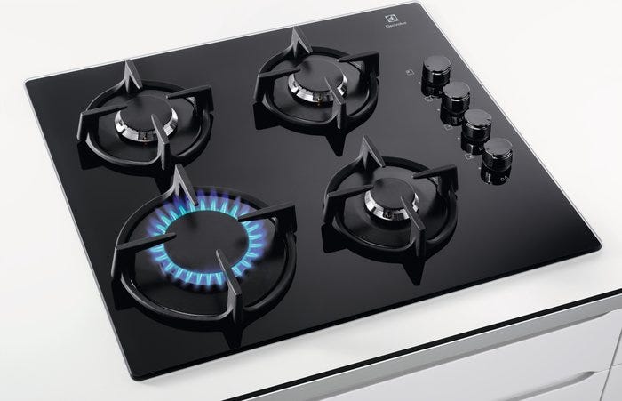 Electrolux EGG6407K Piano cottura a gas cm. 60 - vetro nero