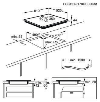 Electrolux EIV8457 Piano cottura a induzione cm. 80 - vetroceramica nero