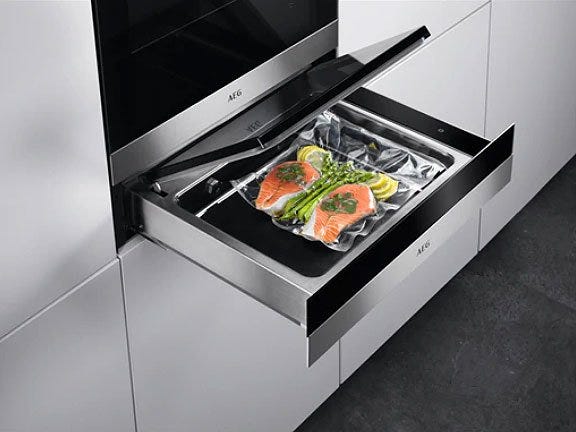 AEG KDK911423M Cassetto sottovuoto sous vide cm.60 h.13 - inox + vetro nero