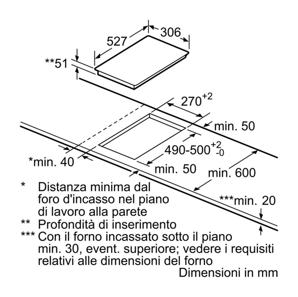 Bosch PXX375FB1E Serie 6 Piano cottura a induzione cm 30 - vetroceramica nero - profili inox