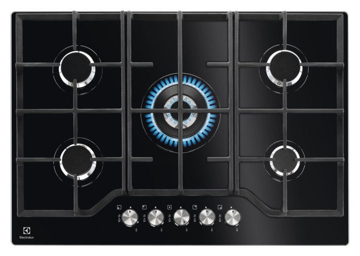 Electrolux EGG7536K Piano cottura a gas cm. 75 - cristallo nero