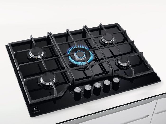 Electrolux EGG7536K Piano cottura a gas cm. 75 - cristallo nero