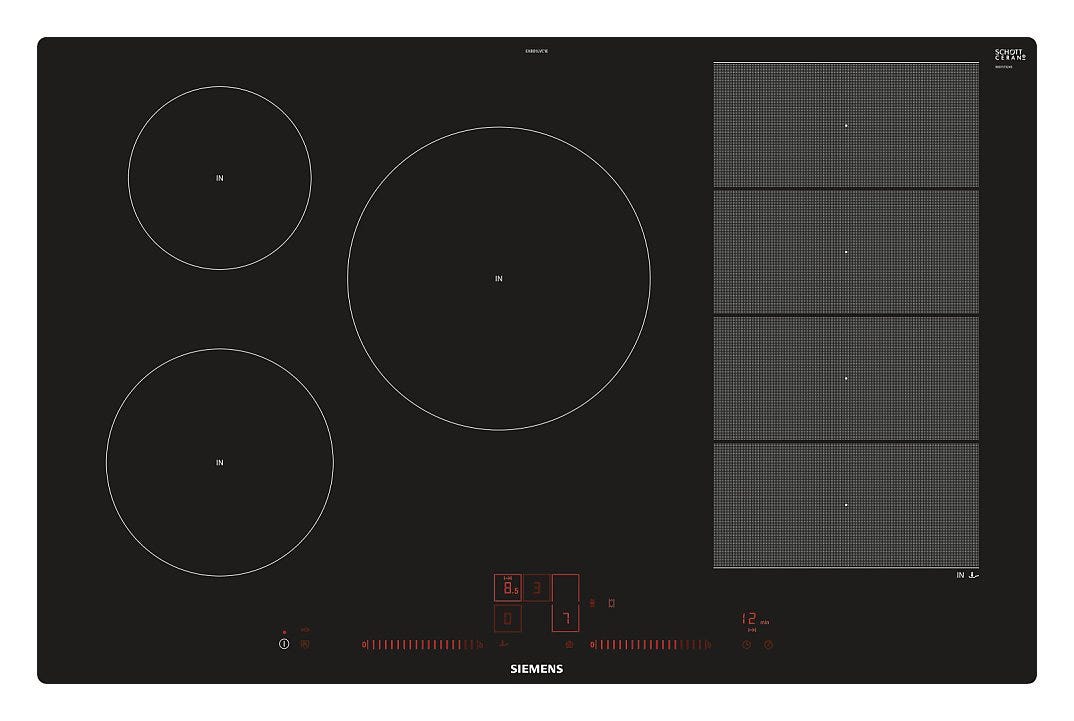 Siemens EX801LVC1E Piano cottura a induzione 80 cm - nero/acciaio inossidabile