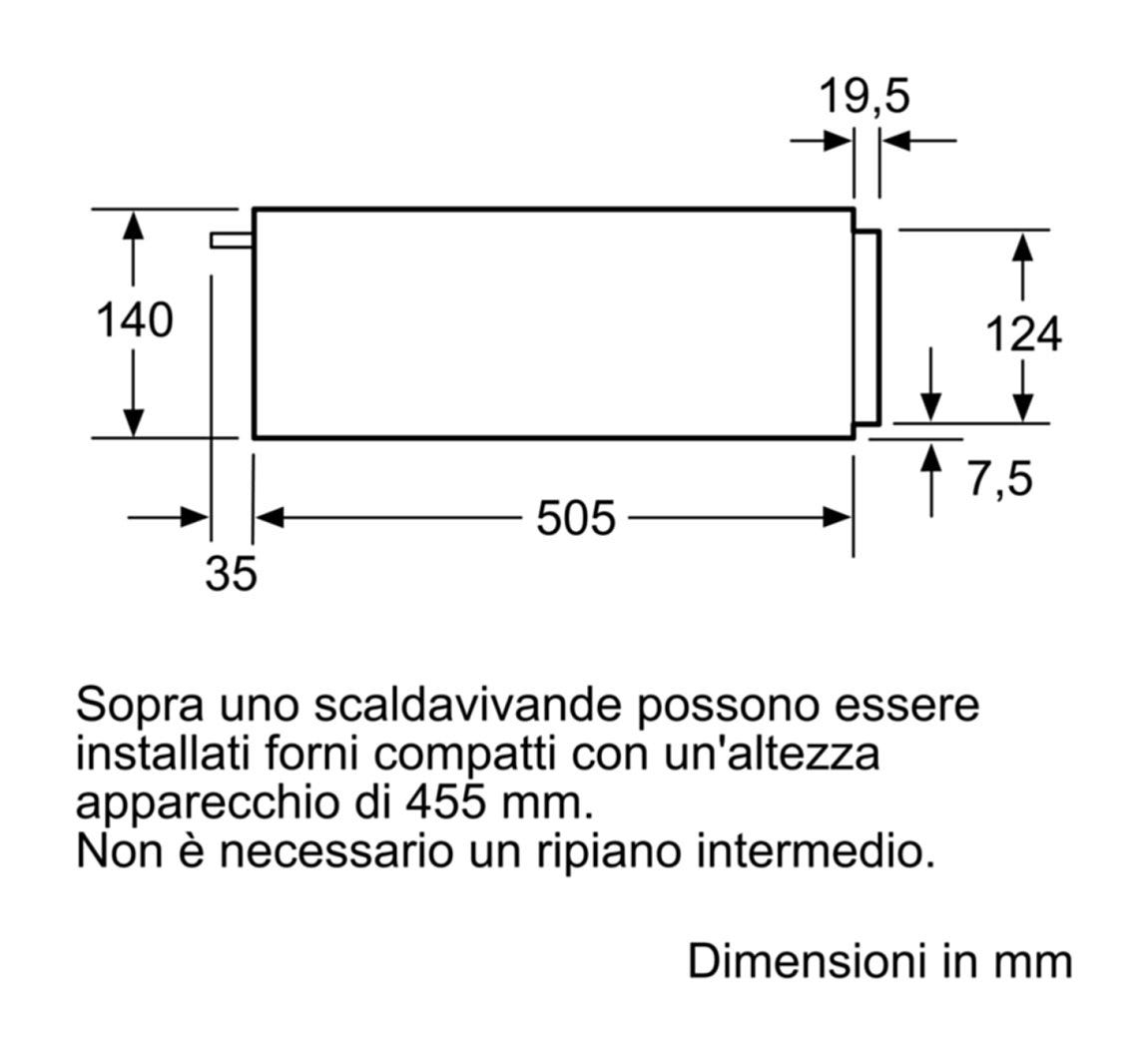 Bosch BIC510NB0 Serie 6 Scaldavivande cm 60 h 14 - nero