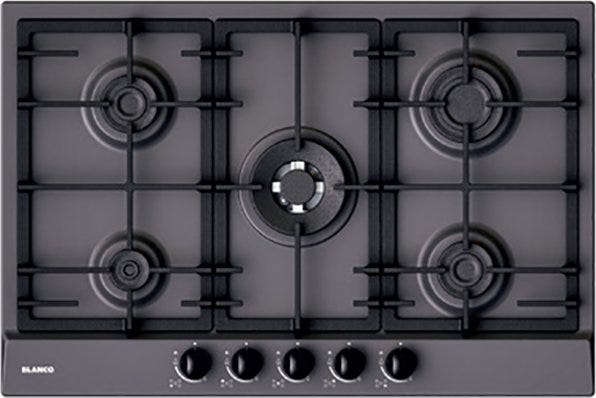 Blanco 1047141 Exclusive 7x5-5 Piano cottura a gas, 5 fuochi, cm 75, silgranit, grigio roccia