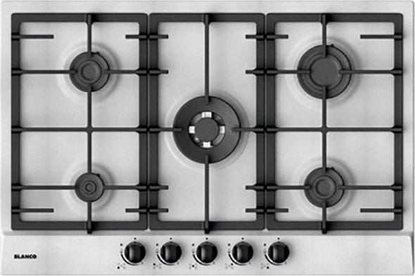 Blanco 1047143 Exclusive 7x5-5 Piano cottura a gas, 5 fuochi, cm 75, silgranit, bianco