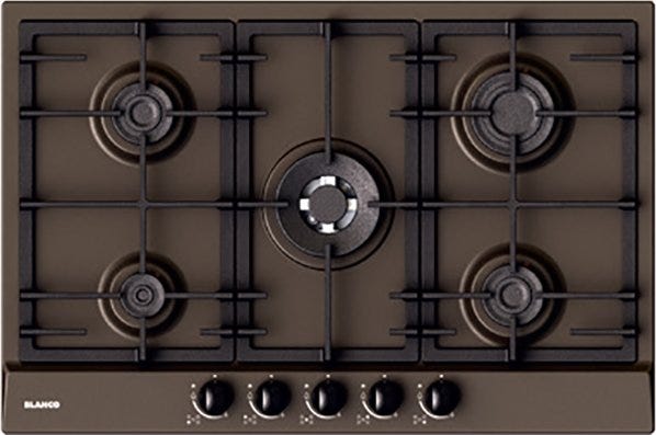 Blanco 1047149 Exclusive 7x5-5 Piano cottura a gas, 5 fuochi, cm 75, silgranit, caffè