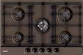 Blanco 1047149 Exclusive 7x5-5 Piano cottura a gas, 5 fuochi, cm 75, silgranit, caffè