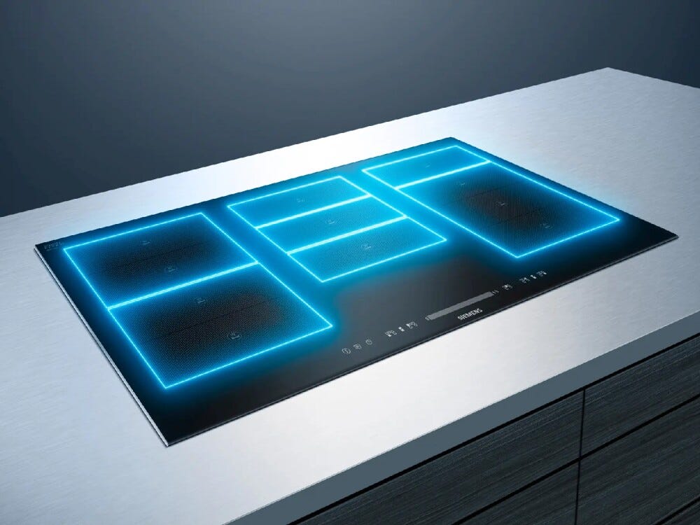Siemens EX875LYV1E iQ700 Piano cottura a induzione 80 cm, Dual LightSlider, Zone Flexi, vetroceramica nero