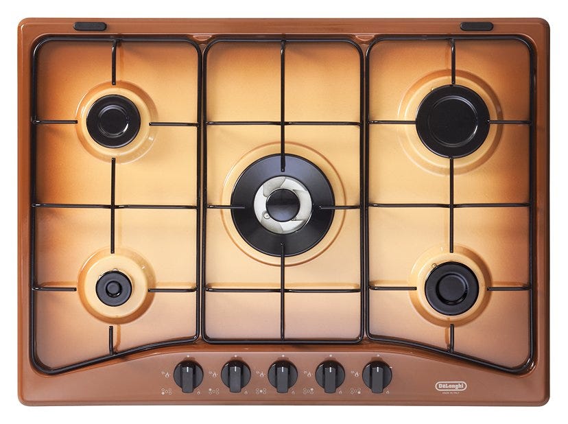 De Longhi FFT57ASV Family Piano cottura a gas cm. 70 - terra di francia