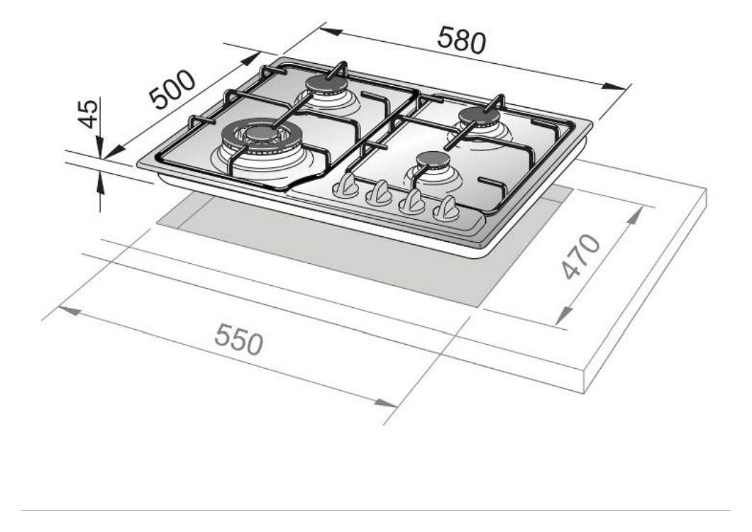 De Longhi FRO46ASV Family Piano cottura a gas cm. 60 - ramato