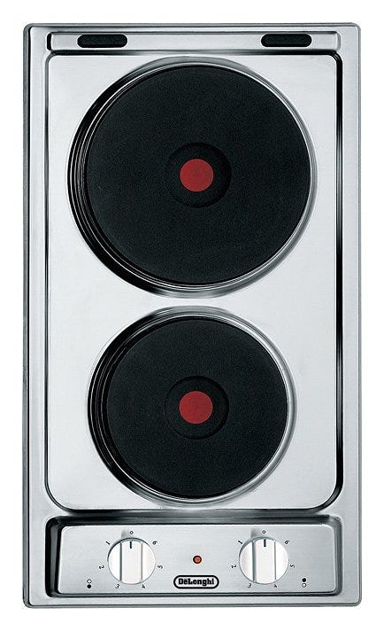 De Longhi I23/2ER Domino Piano cottura elettrico cm. 30 - inox