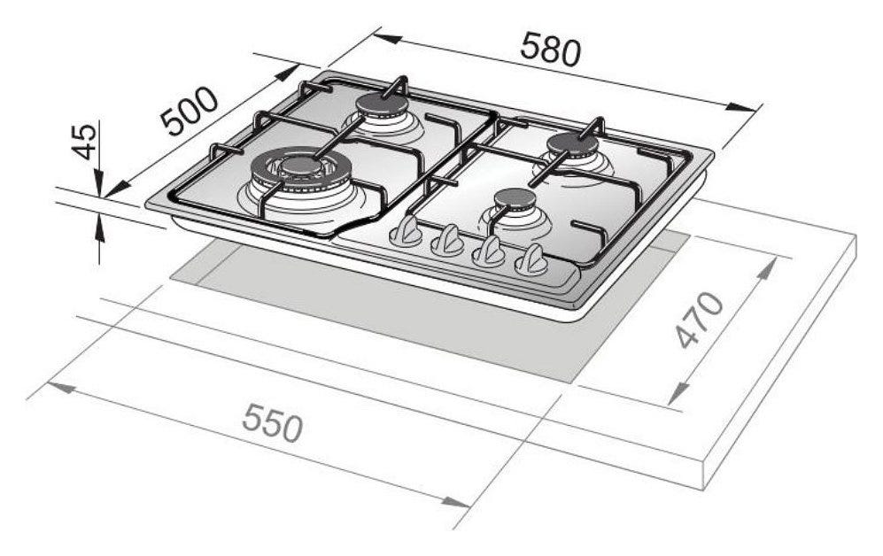 De Longhi IF46ASDVSPN Soft Piano cottura a gas cm. 60 - inox