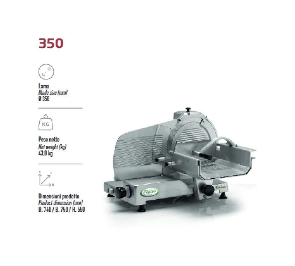 Fama FAC350 Affettacarne 350, Trifase, Lama Ø350 mm, trasmissione a cinghia