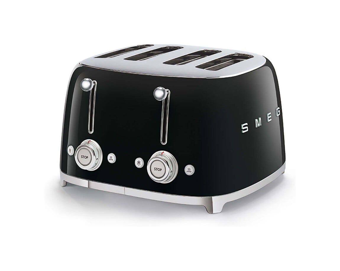 Smeg Selection TSF03BLEU 50's Style Tostapane 4x4 fette - nero Lucido