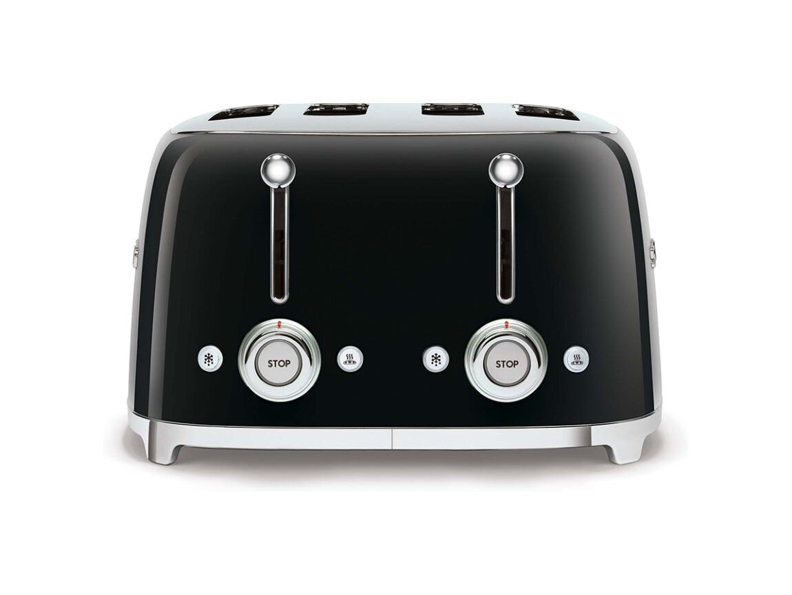 Smeg Selection TSF03BLEU 50's Style Tostapane 4x4 fette - nero Lucido