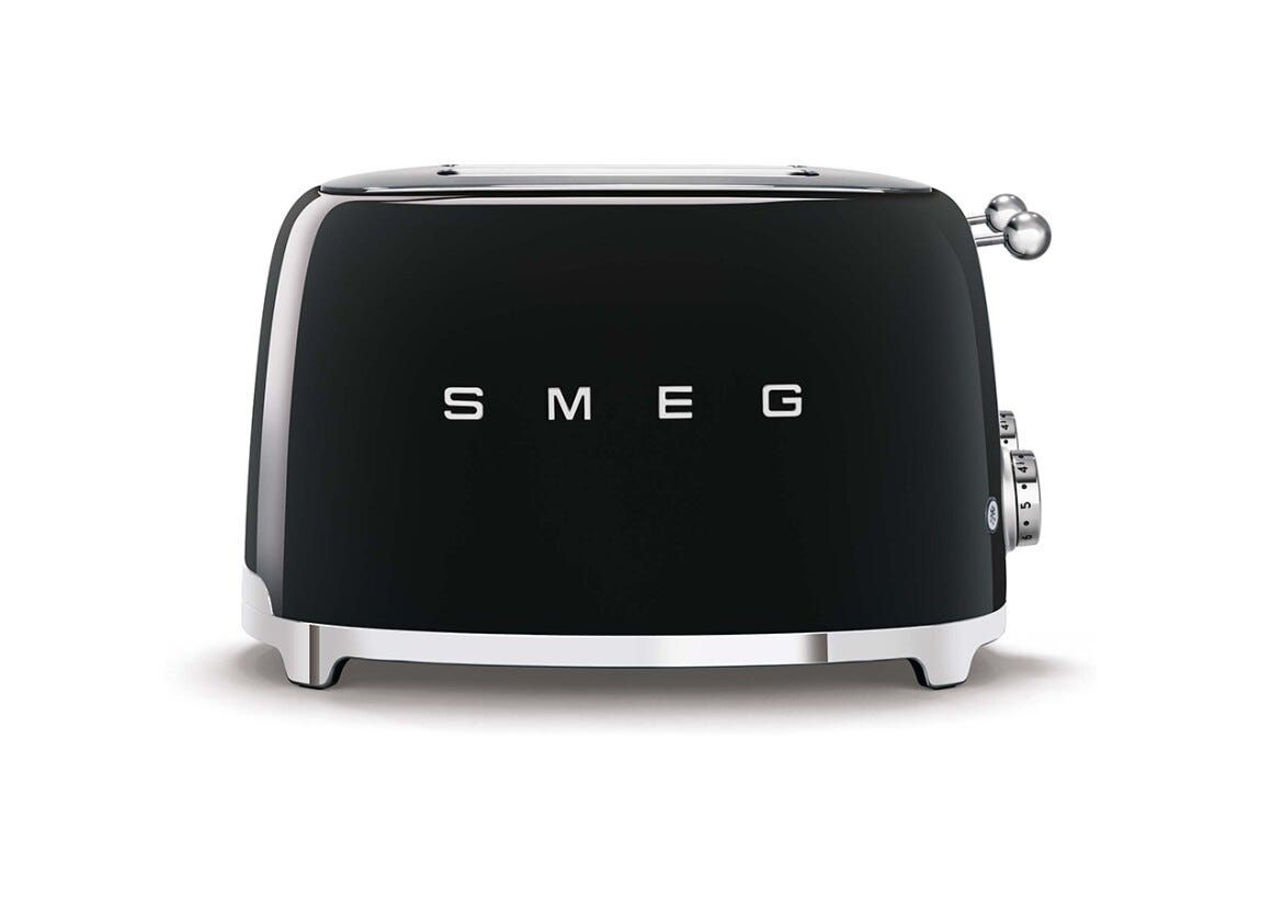 Smeg Selection TSF03BLEU 50's Style Tostapane 4x4 fette - nero Lucido