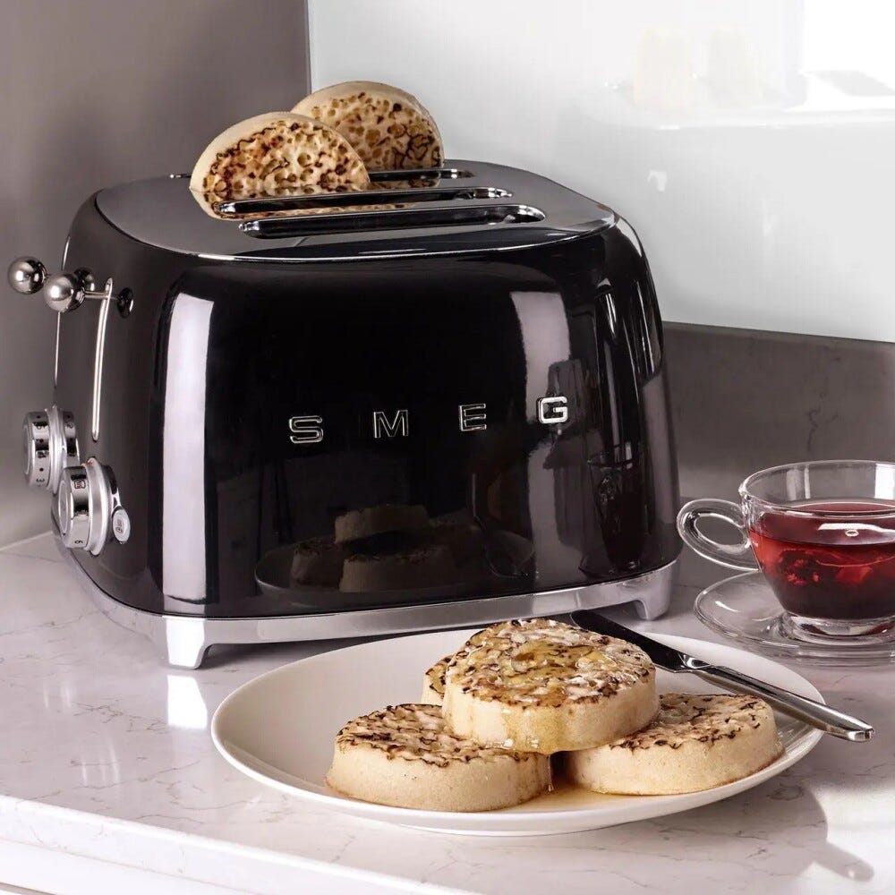 Smeg Selection TSF03BLEU 50's Style Tostapane 4x4 fette - nero Lucido
