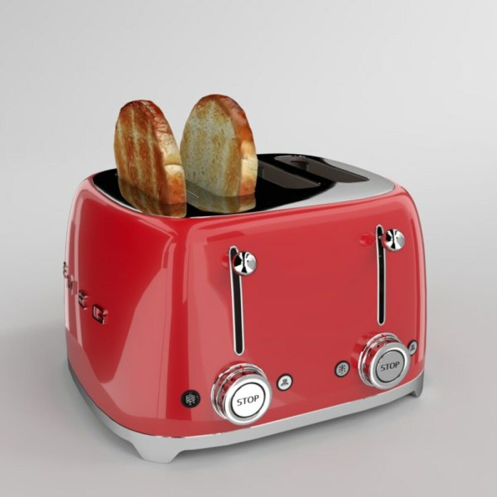 Smeg Selection TSF03RDEU 50's Style Tostapane 4x4 fette - Rosso Lucido