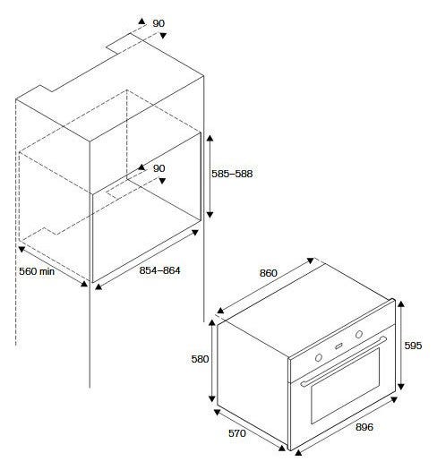 La Germania F969LAGEKXT Futura Forno elettrico da incasso cm. 90 - vetro stopsol e acciaio inox