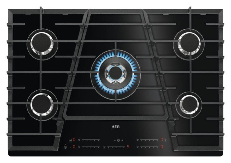 AEG HVB75450IB 949 770 075 Piano cottura incasso a gas cm. 75 - vetroceramica nero