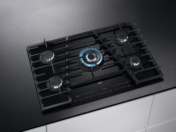 AEG HVB75450IB 949 770 075 Piano cottura incasso a gas cm. 75 - vetroceramica nero
