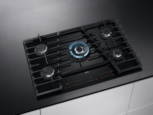 AEG HVB75450IB 949 770 075 Piano cottura incasso a gas cm. 75 - vetroceramica nero