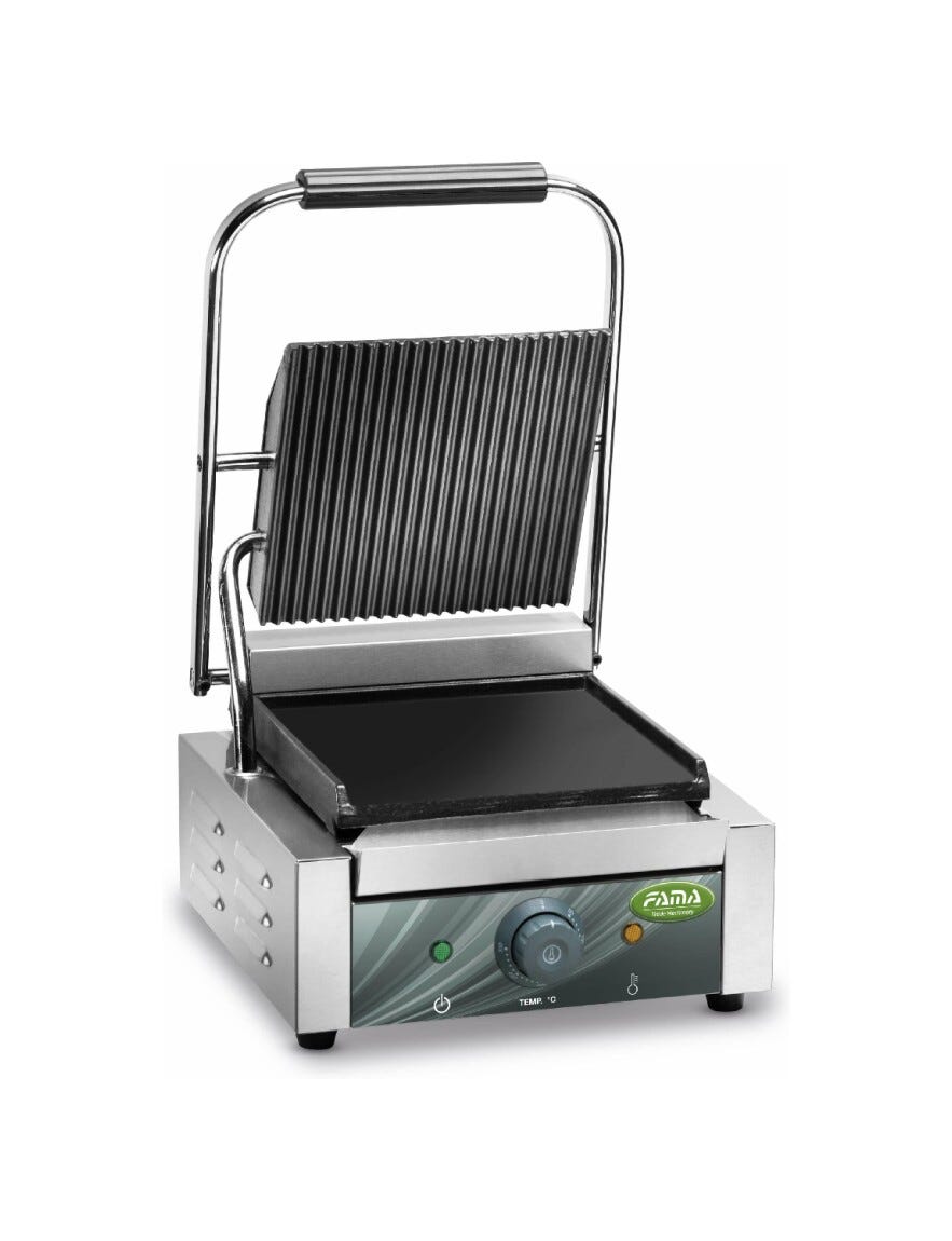 Fama FPCG25R Grill Eco Piastra in ghisa singola - inox