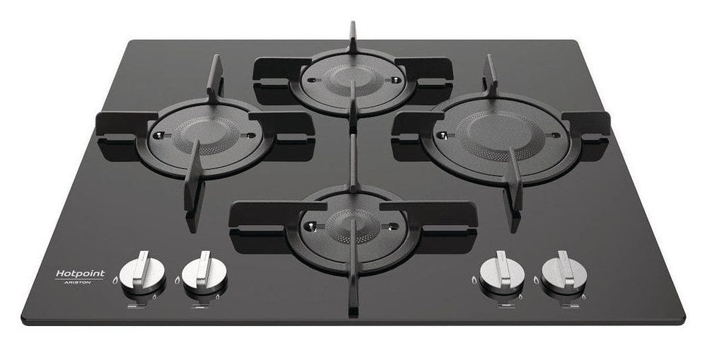 Hotpoint Ariston FTGHG 641 D/HA(BK) Piano cottura incasso a gas cm 60 - vetro nero