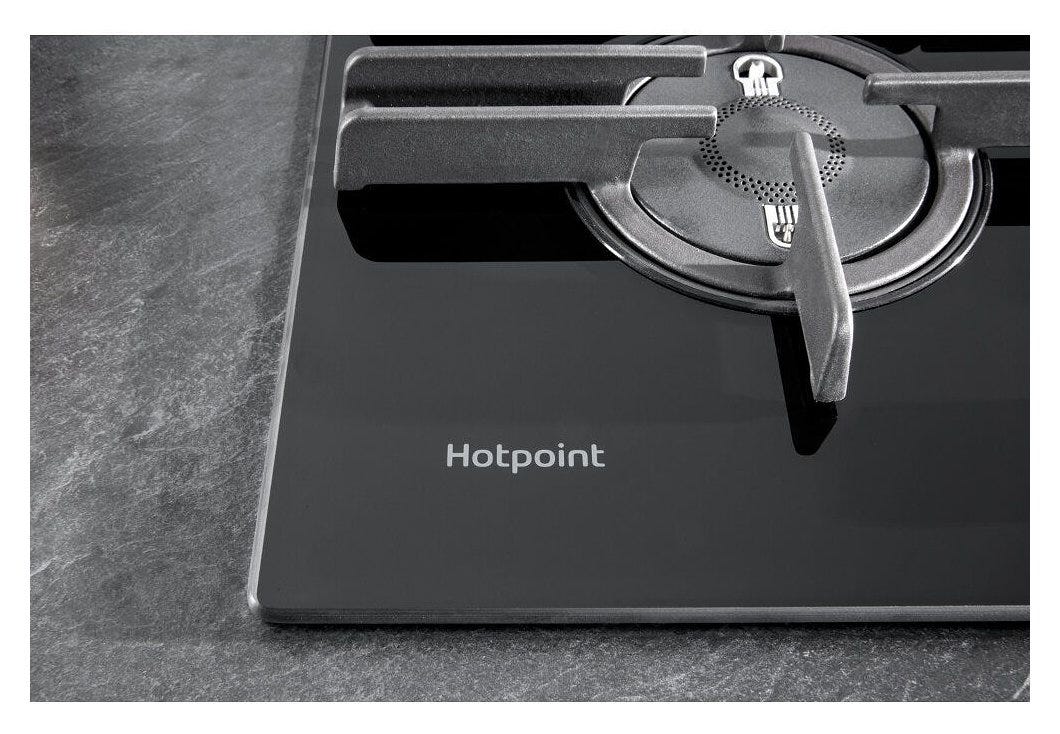 Hotpoint Ariston FTGHG 641 D/HA(BK) Piano cottura incasso a gas cm 60 - vetro nero