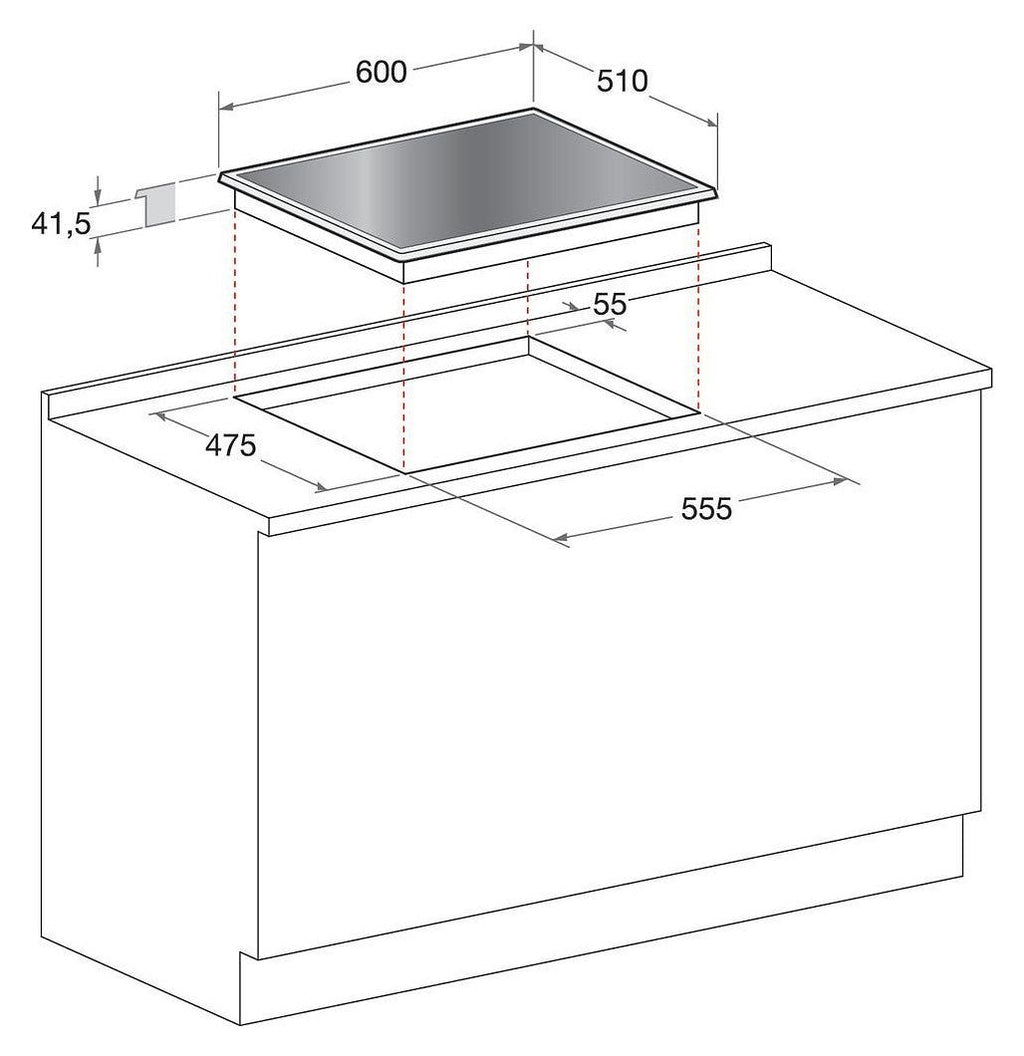 Hotpoint Ariston FTGHG 641 D/HA(BK) Piano cottura incasso a gas cm 60 - vetro nero